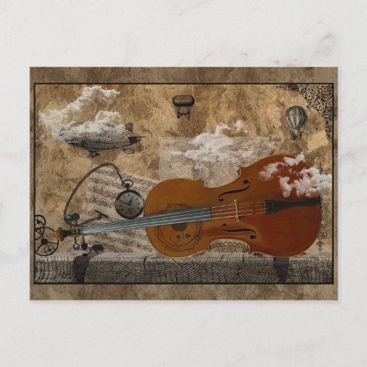 Carte Postale Suite Cello Steampunk (Devant)
