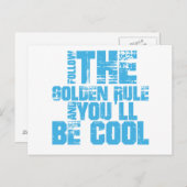 Carte Postale Suivez la règle d'or et vous serez Cool (Devant / Derrière)