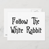 Carte Postale Suivez Le Lapin Blanc (Devant / Derrière)