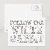 Carte Postale Suivez Le Lapin Blanc (Devant / Derrière)