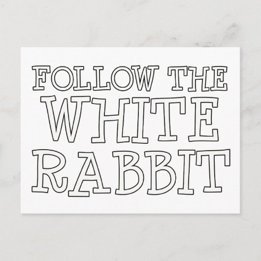 Carte Postale Suivez Le Lapin Blanc (Devant)