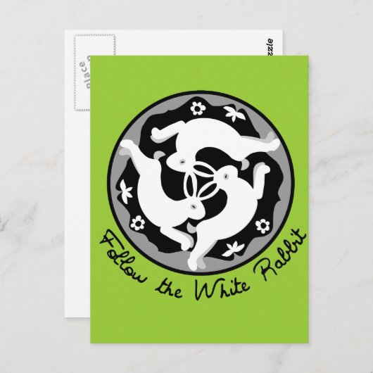 Carte Postale Suivez le lapin blanc (Devant / Derrière)