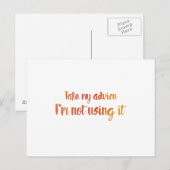 Carte Postale Suivez mes conseils (Devant / Derrière)