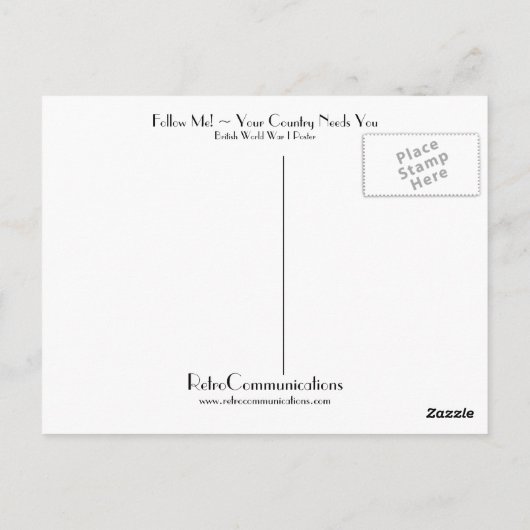 Carte Postale Suivez-Moi ! ~ Votre pays a besoin de vous (Dos)