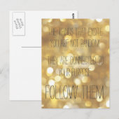 Carte Postale Suivez vos rêves ! Devis Gold Inspiration (Devant / Derrière)