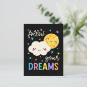 Carte Postale Suivez vos rêves | Nuage et Lune (Debout devant)