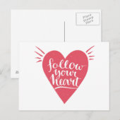 Carte Postale Suivez votre coeur (Devant / Derrière)