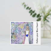 Carte Postale Suivez votre Coeur bleu (Debout devant)