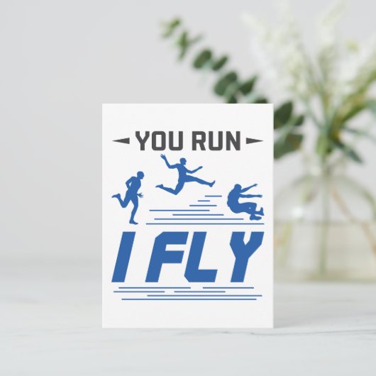 Carte Postale Suivi et champ Long Jump Vous Exécutez I Fly (Debout devant)