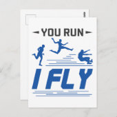 Carte Postale Suivi et champ Long Jump Vous Exécutez I Fly (Devant / Derrière)