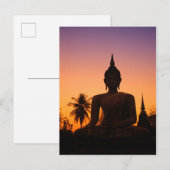 Carte Postale Sukhothai, Wat Mahathat Au coucher du soleil (Devant / Derrière)