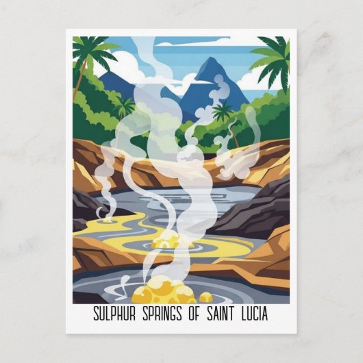 Carte Postale Sulphur Springs of Saint Lucia Travel (Devant)