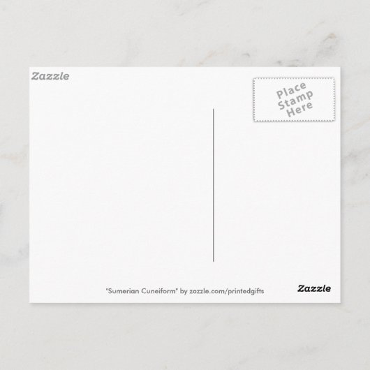 CARTE Postale SUMERIAN CUNEIFORM (Dos)