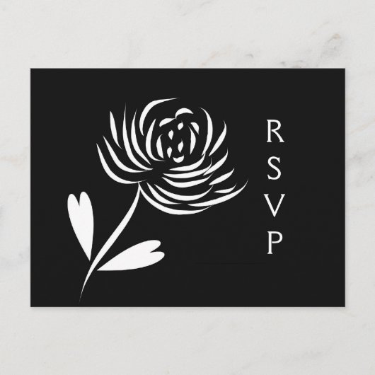 Carte postale Sumi-e Style Chrysanthemum RSVP (Devant)