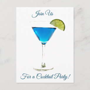 Carte Postale Summer Blue Cocktail Party Invitation