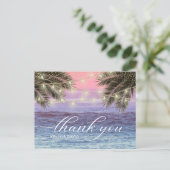 Carte Postale Summer Palm Tree Beach Mariage Merci (Debout devant)