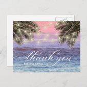 Carte Postale Summer Palm Tree Beach Mariage Merci (Devant / Derrière)