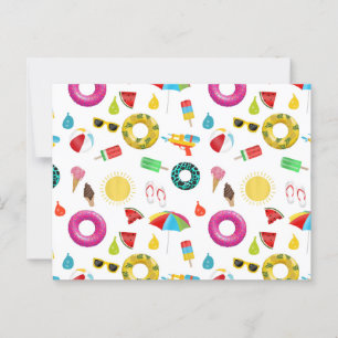 Carte Postale Summer Party Beach Pool Motif Amusant