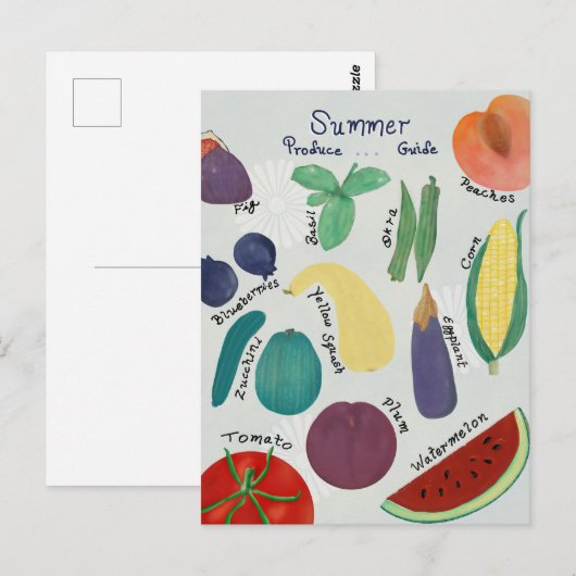 Carte Postale Summer Produce Guide (Devant / Derrière)