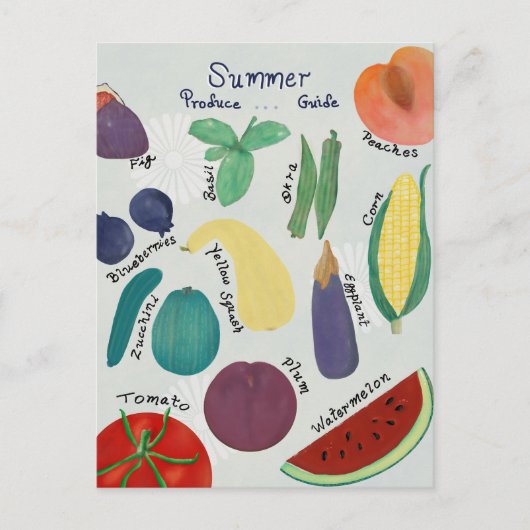 Carte Postale Summer Produce Guide (Devant)