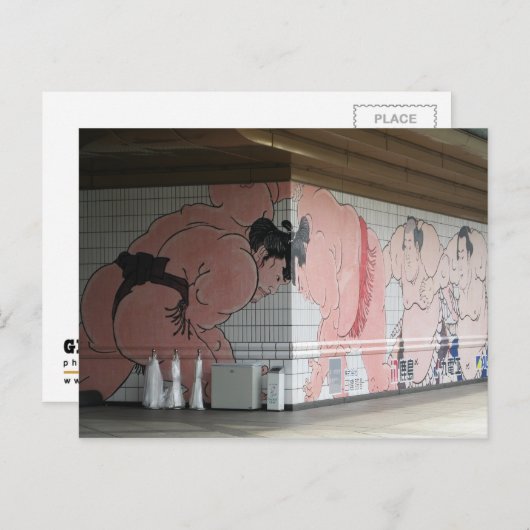 Carte Postale Sumo Mural Art (Devant / Derrière)