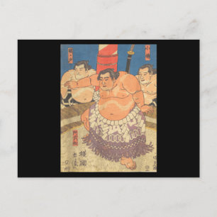 Carte Postale Sumo Wrestler Art Vintage J'aime Sumo Japonais Sum