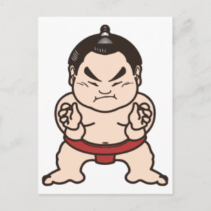Carte Postale Sumo Wrestler Dessin Japon Japonais Lutte