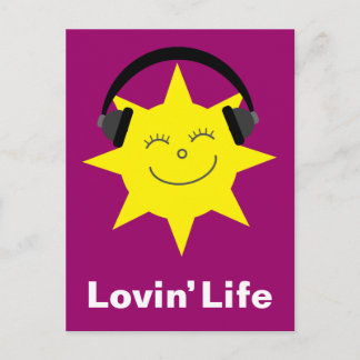 Carte Postale Sun et casques Lovin' Life