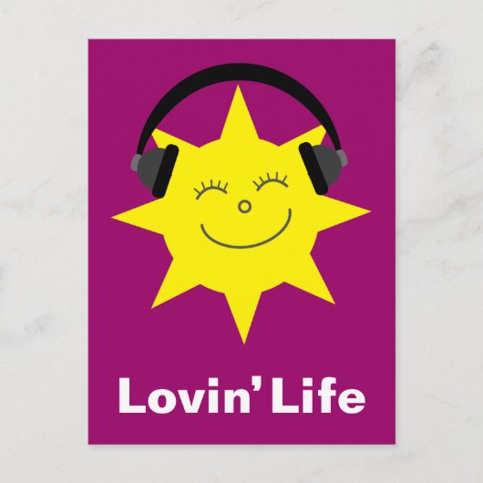 Carte Postale Sun et casques Lovin' Life (Devant)