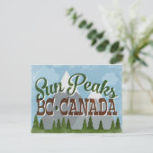 Carte Postale Sun Peaks Canada Fun Retro Snowy Mountains (Debout devant)