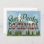 Carte Postale Sun Peaks Canada Fun Retro Snowy Mountains (Devant / Derrière)