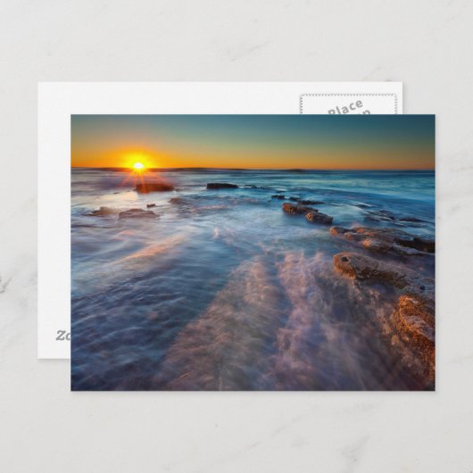 Carte Postale Sun rays illuminate the Pacific Ocean (Devant / Derrière)