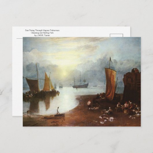 Carte Postale Sun Rising Through Vapor Fishermen, J.M.W. Turner (Devant / Derrière)