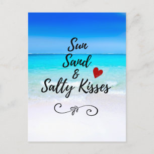 Carte Postale Sun Sand and and Salty Kisses Tropical Beach