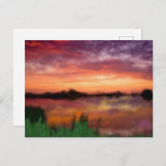 Carte Postale Sun Setting Over the Pond, (Devant / Derrière)