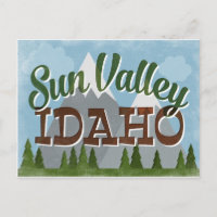 Sun Valley Idaho Amusants Retro Snowy Mounts