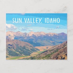 Carte Postale Sun Valley, Idaho, dans un style de voyage vintage