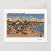 Carte Postale Sunbathers & Swimmers on Boardwalk & Beach (Devant)