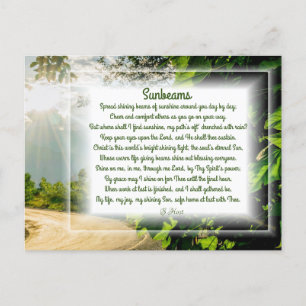 Carte postale "Sunbeams" Christian Poem Holiday