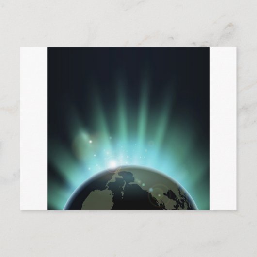 Carte Postale Sunburst à travers le monde (Devant)