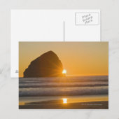 Carte Postale Sunburst Et Haystack Rock Au Cap Kiwanda (Devant / Derrière)
