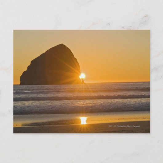 Carte Postale Sunburst Et Haystack Rock Au Cap Kiwanda (Devant)