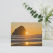 Carte Postale Sunburst Et Haystack Rock Au Cap Kiwanda (Debout devant)