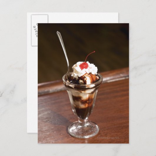 Carte Postale Sundae au chocolat (Devant / Derrière)