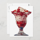 Carte Postale Sundae aux fraises (Devant / Derrière)