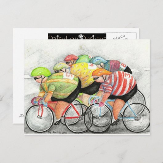 Carte postale Sunday Ride, par Lyn Hurring (Devant / Derrière)