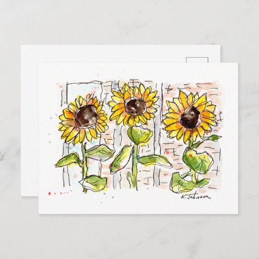 Carte Postale Sunflower (Devant / Derrière)