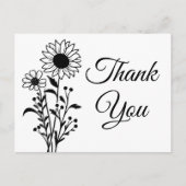 Carte Postale Sunflower Country Floral Mariage Merci (Devant)