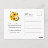 Carte Postale Sunflower Daisy 50e anniversaire de fête Invitatio (Dos)
