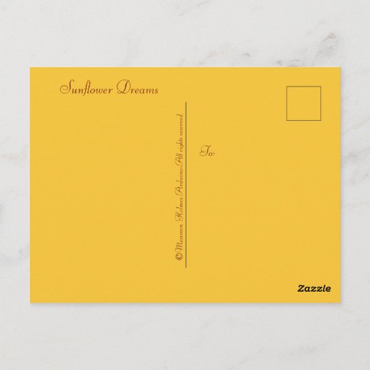 Carte postale Sunflower Dreams (Dos)